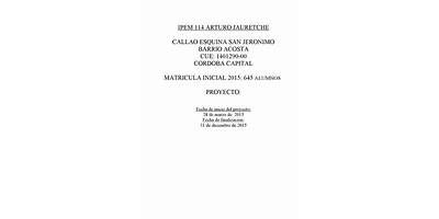 I.P.E.M. Nº 114 ARTURO JAURETCHE