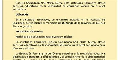ESCUELA DE EDUCACIÓN SECUNDARIA Nº3 MARTA SIERRA