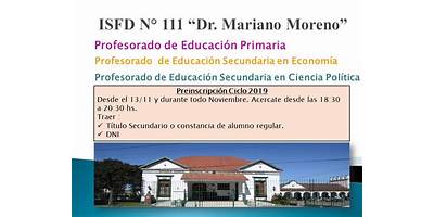 INSTITUTO SUPERIOR DE FORMACION DOCENTE Nº111 DR.M.MORENO