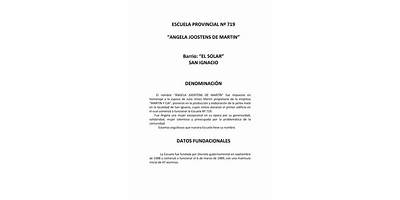 ESC. Nº 719: ANGELA JOOSTENS DE MARTIN